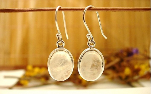 Boucles d'oreille en argent et Pierre de lune.