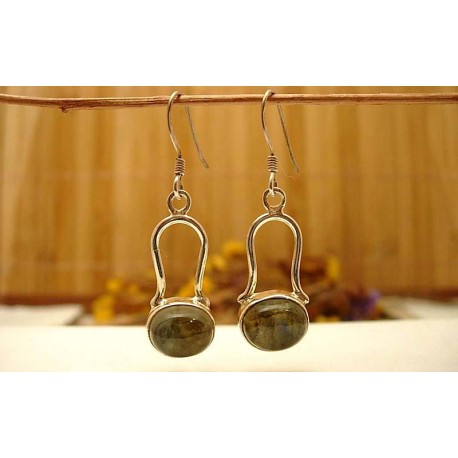 Boucles d'oreilles argent et labradorite