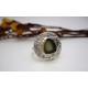 Bague argent avec Moldavite T 57