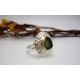 Bague argent avec Moldavite T 57