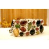 Bracelet en argent et Tourmaline multicolor.