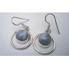 Boucles d'oreille en argent et Calcédoine blue..