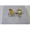 Boucles d'oreille en argent et Citrine brute.