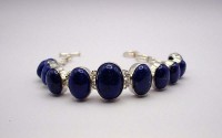 Bracelets en argent et Lapis lazuli.