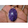 Pendentif en argent et charoite.