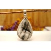 Pendentif en argent et Quartz tourmaline.