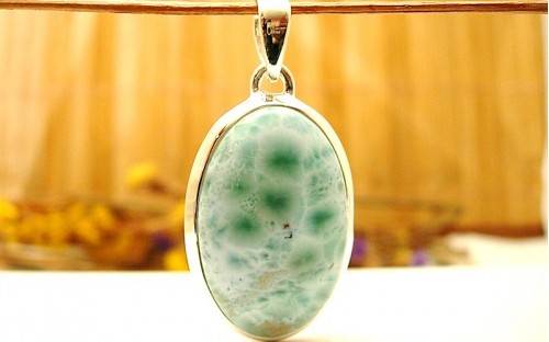 Pendentif argent et Larimar.