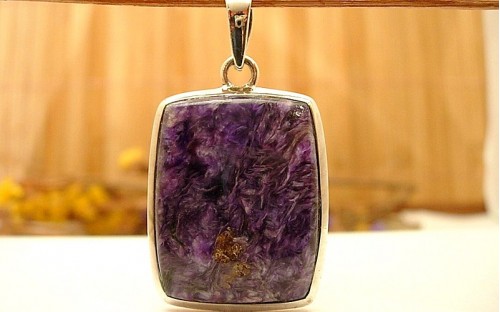 Pendentif argent et Charoite.