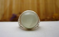 Bague en argent et Calcédoine T 56.5.
