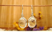 Boucles d'oreille en argent et Quartz rutile