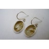 Boucles d'oreille en argent et Quartz rutile.