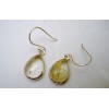 Boucles d'oreille en argent et Quartz rutile.