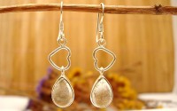 Boucles d'oreilles argent et Quartz rutile.