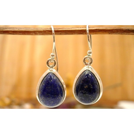 Boucles d'oreille argent et Lapis lazuli.