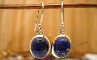 Boucles d'oreilles argent et Lapis lazuli.