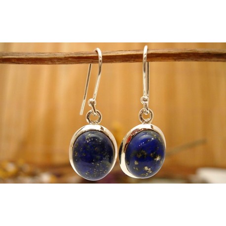 Boucles d'oreilles argent et Lapis lazuli.