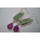 Boucles d'oreilles argent et Multicolore.