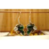 Boucles d'oreilles argent et pierre multicolore