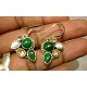 Boucles d'oreilles argent et pierre multicolore