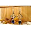 Boucles d'oreille argent et Lapis lazuli.