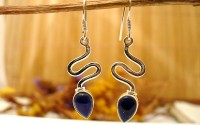 Boucles d'oreille argent et Lapis lazuli.