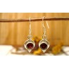 Boucles d'oreille argent et Grenat.