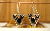 Boucles d'oreilles argent et Onyx noire.