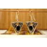 Boucles d'oreilles argent et Onyx noire.