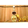 Pendentif en argent Quartz fumé et Lemon topaze