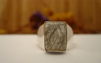 Bague homme en Quartz tourmaline T62