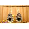 Boucles d'oreilles en argent et Onyx noire