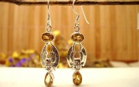 Boucles d'oreilles en argent et Citrine