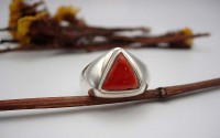 Bague en argent et Corail T60