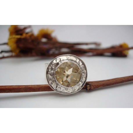 Bague en argent et Citrine T55