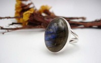 Bague en argent et Labradorite T54