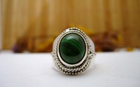 Bague en argent et Malachite T 54