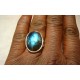 Bague en argent et labradorite T58