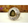 Bague argent avec Moldavite T 57