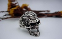 Bague en argent tete de mort T 62