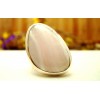 Bague argent avec Agate blanche T 52