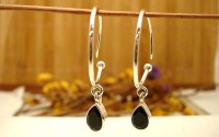 Boucles d'oreilles argent et Onyx noire.