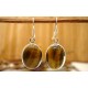 Boucles d'oreilles argent et Oeil de tigre.