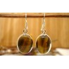 Boucles d'oreilles argent et Oeil de tigre.