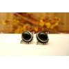 Clous d'oreille argent et Onyx noire