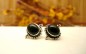 Clous d'oreille argent et Onyx noire