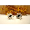 Clous d'oreille argent et Onyx noire