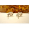 Clous d'oreille argent et Quartz rose.