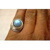 Bague argent et labradorite T 51