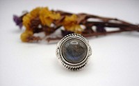 Bague argent et labradorite T 51