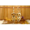 Boucles d'oreilles argent et Citrine.